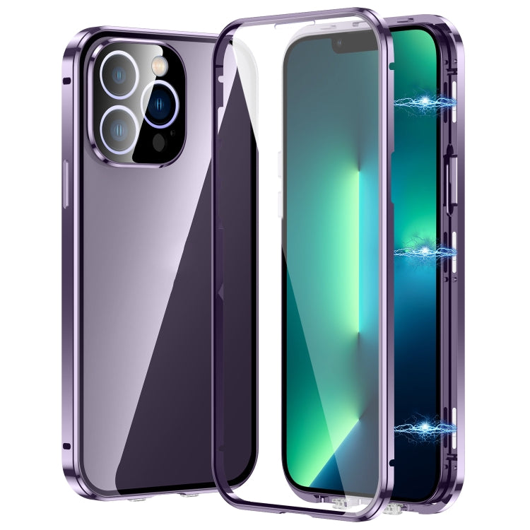 Magnetic Double-buckle HD Tempered Glass Phone Case, For iPhone 15, For iPhone 13 Pro Max, For iPhone 13 Pro, For iPhone 13
