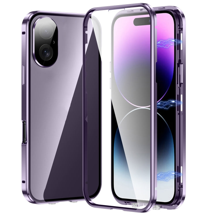 Magnetic Double-buckle HD Tempered Glass Phone Case, For iPhone 16, For iPhone 15 Pro Max, For iPhone 15 Pro, For iPhone 15 Plus