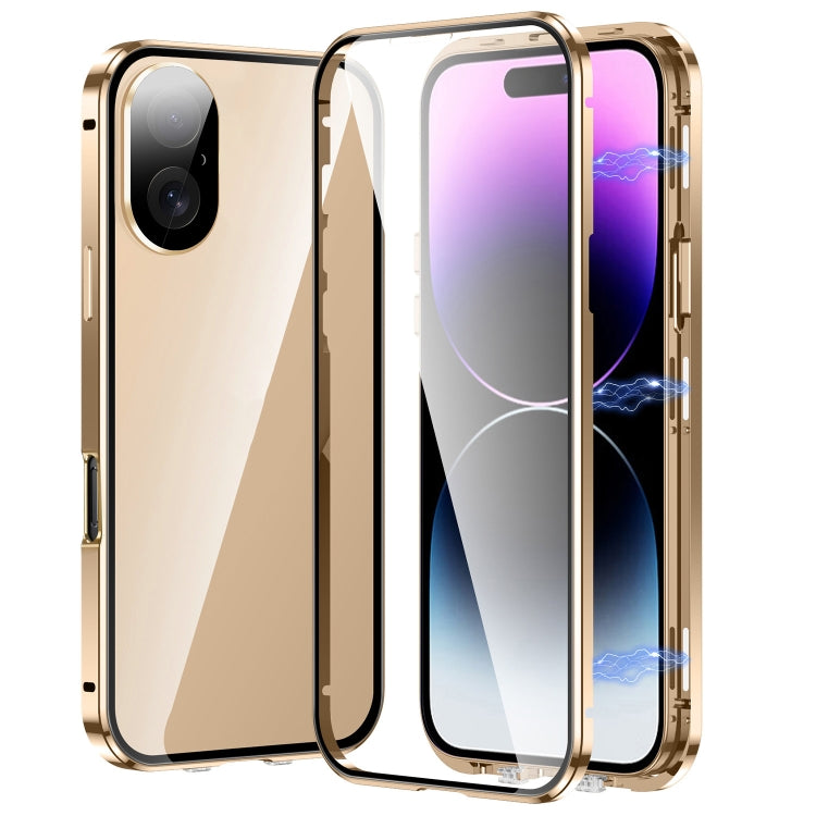Magnetic Double-buckle HD Tempered Glass Phone Case, For iPhone 16, For iPhone 15 Pro Max, For iPhone 15 Pro, For iPhone 15 Plus