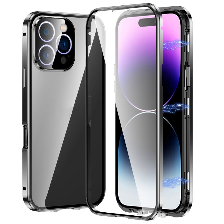 Magnetic Double-buckle HD Tempered Glass Phone Case, For iPhone 16e, For iPhone 16 Pro Max, For iPhone 16 Pro, For iPhone 16 Plus