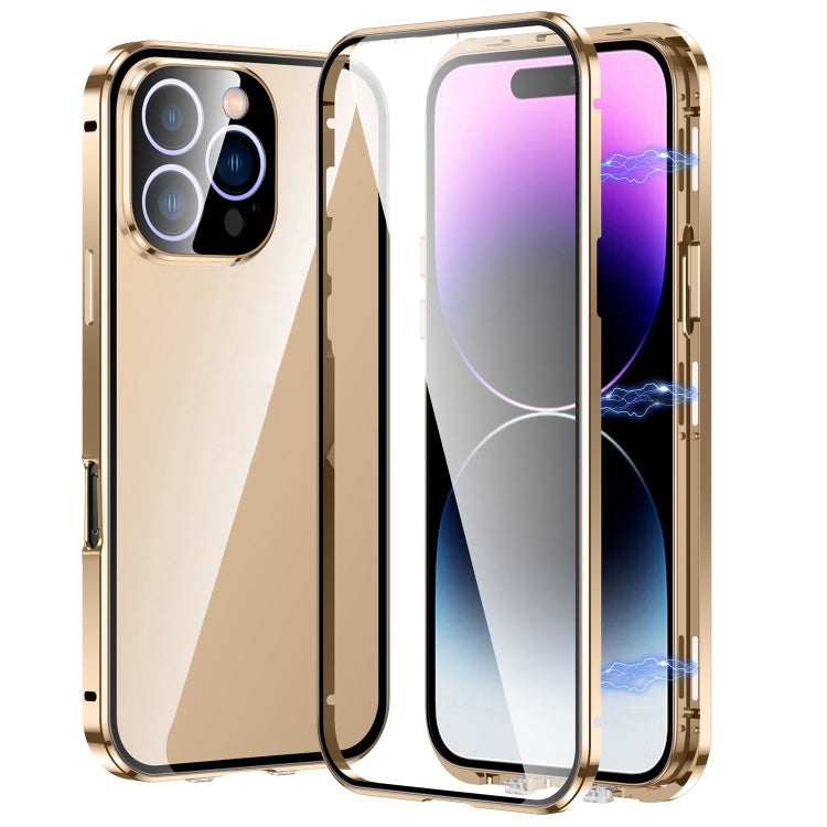 Magnetic Double-buckle HD Tempered Glass Phone Case, For iPhone 16e, For iPhone 16 Pro Max, For iPhone 16 Pro, For iPhone 16 Plus
