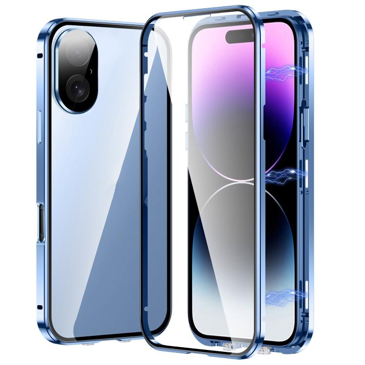 Magnetic Double-buckle HD Tempered Glass Phone Case, For iPhone 16e, For iPhone 16 Pro Max, For iPhone 16 Pro, For iPhone 16 Plus