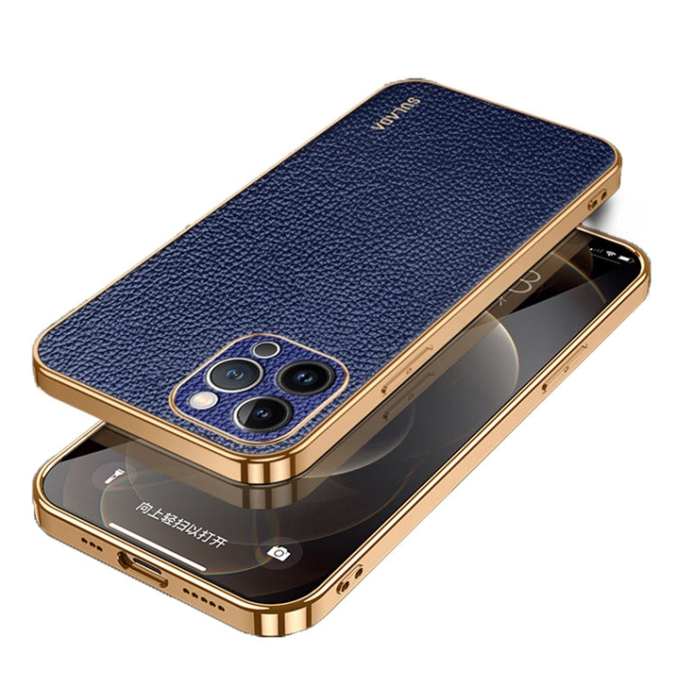 SULADA TPU + Litchi Texture Leather Phone Case, For iPhone 15 Pro Max, For iPhone 15 Pro, For iPhone 15 Plus, For iPhone 15