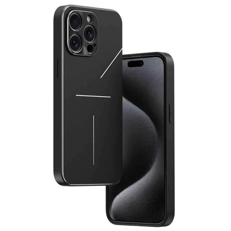 R-JUST RJ52 3-Line Style Metal TPU Shockproof Phone Case, For iPhone 15 Pro, For iPhone 15 Plus, For iPhone 15