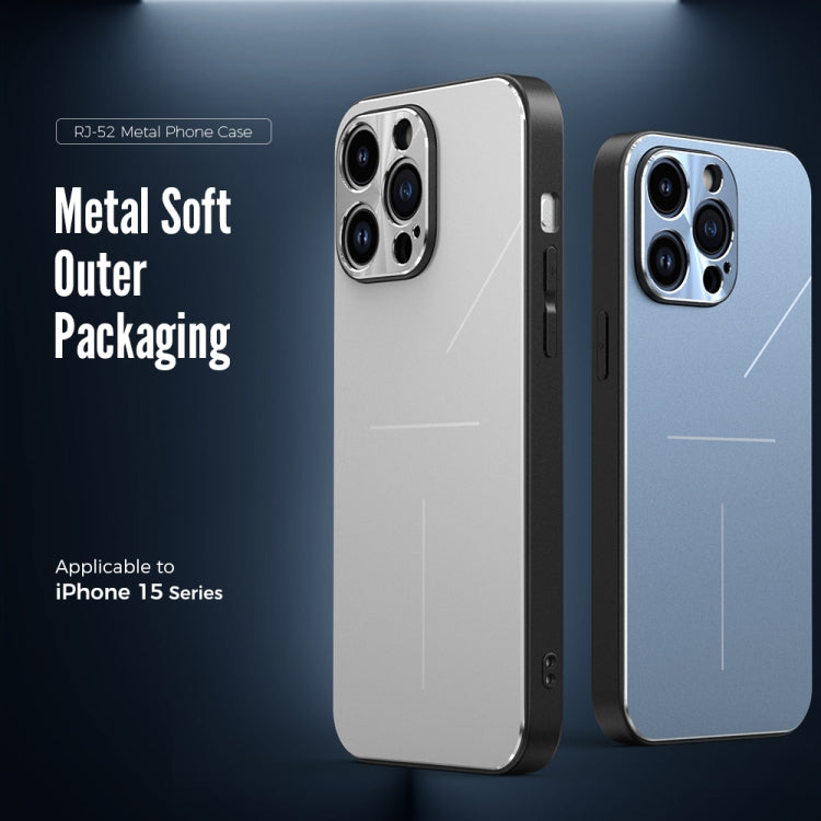 R-JUST RJ52 3-Line Style Metal TPU Shockproof Phone Case, For iPhone 15 Pro, For iPhone 15 Plus, For iPhone 15