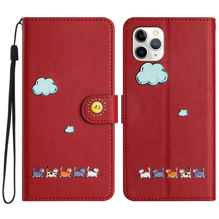 Cartoon Cats Leather Phone Case, For iPhone 11, For iPhone 11 Pro, For iPhone XS / X, For iPhone XR