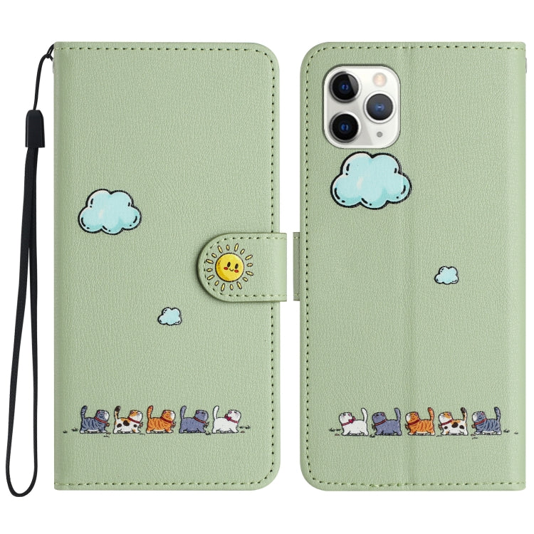 Cartoon Cats Leather Phone Case, For iPhone 11, For iPhone 11 Pro, For iPhone XS / X, For iPhone XR