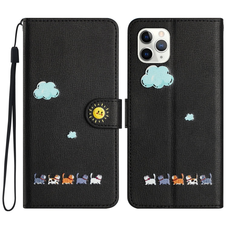Cartoon Cats Leather Phone Case, For iPhone 13 mini, For iPhone 12 / 12 Pro, For iPhone 12 Pro Max, For iPhone 11 Pro Max