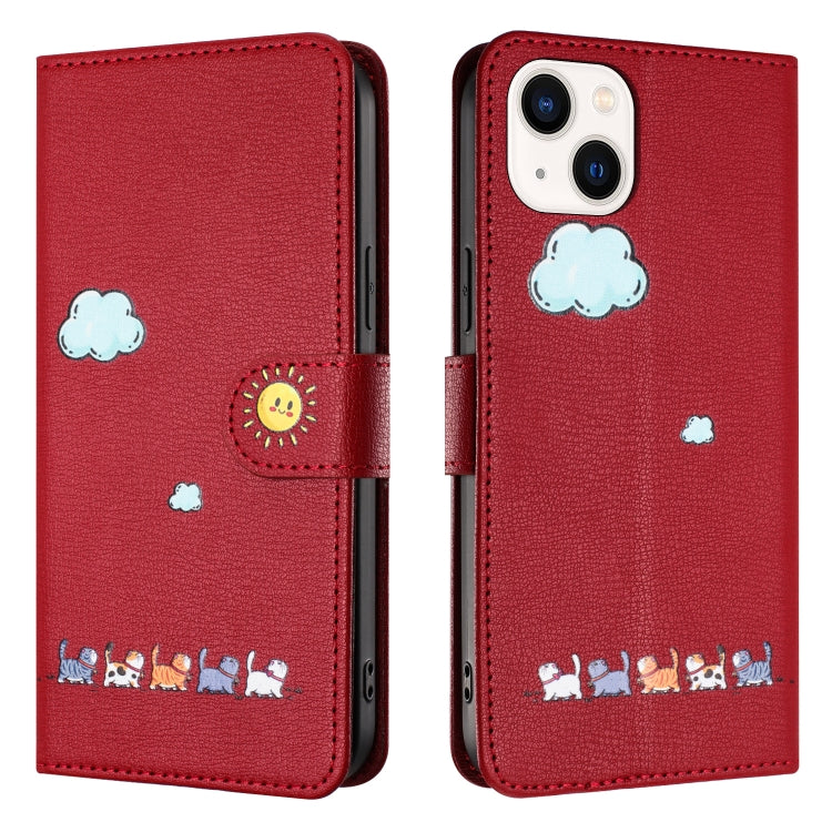 Cartoon Cats Leather Phone Case, For iPhone 13 mini, For iPhone 12 / 12 Pro, For iPhone 12 Pro Max, For iPhone 11 Pro Max
