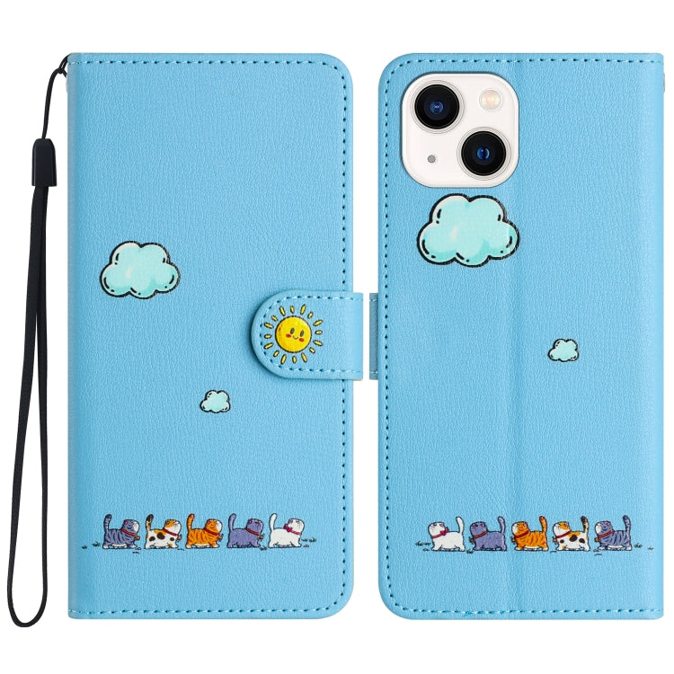 Cartoon Cats Leather Phone Case, For iPhone 17e / 16e, For iPhone 15 Pro Max, For iPhone 15 Pro, For iPhone 15 Plus