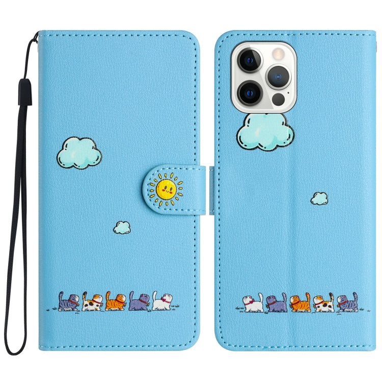Cartoon Cats Leather Phone Case, For iPhone 17e / 16e, For iPhone 15 Pro Max, For iPhone 15 Pro, For iPhone 15 Plus
