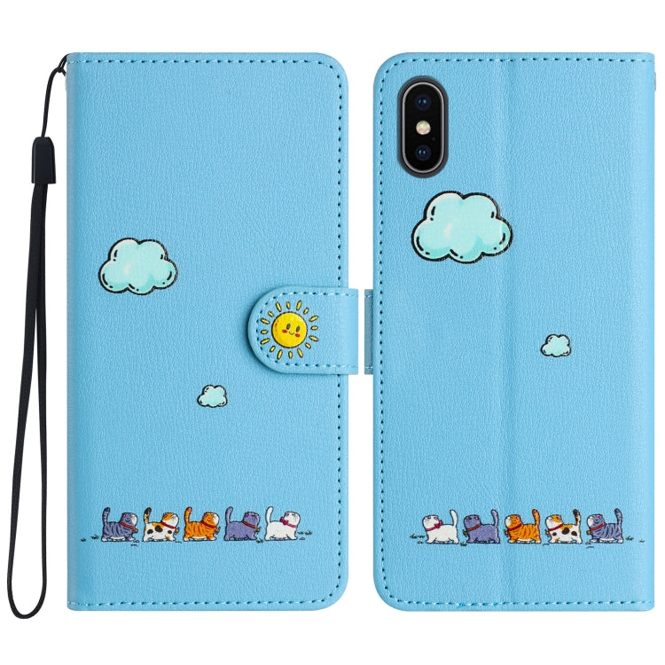 Cartoon Cats Leather Phone Case, For iPhone 11, For iPhone 11 Pro, For iPhone XS / X, For iPhone XR