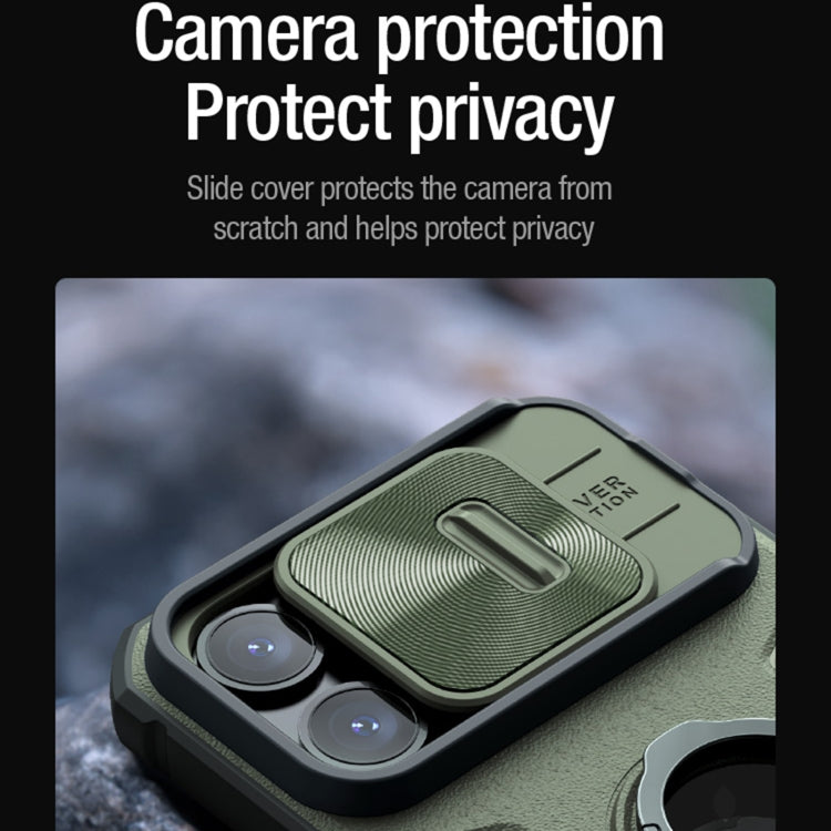 NILLKIN Shockproof CamShield Armor Protective Case with Invisible Ring Holder, For iPhone 15 Pro Max, For iPhone 15 Pro