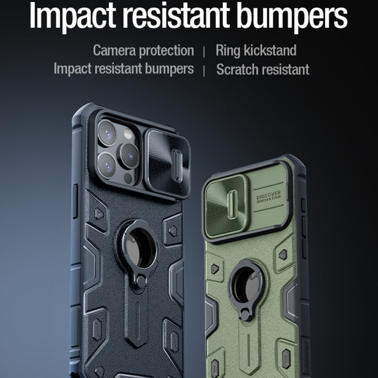 NILLKIN Shockproof CamShield Armor Protective Case with Invisible Ring Holder, For iPhone 15 Pro Max, For iPhone 15 Pro
