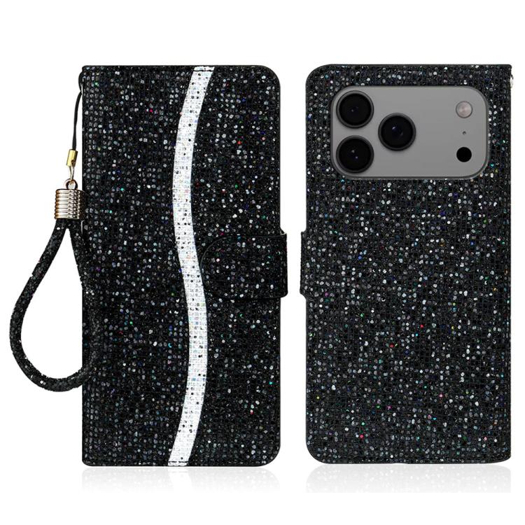 Glitter Powder Filp Leather Phone Case, For iPhone 17 Pro Max, For iPhone 17 Pro, For iPhone 17, For iPhone Air