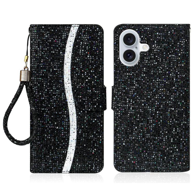 Glitter Powder Filp Leather Phone Case, For iPhone 17 Pro Max, For iPhone 17 Pro, For iPhone 17, For iPhone Air