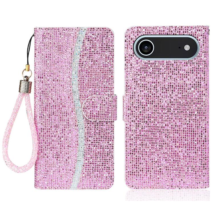 Glitter Powder Filp Leather Phone Case, For iPhone Air, For iPhone 16 Pro Max, For iPhone 16 Pro, For iPhone 16 Plus