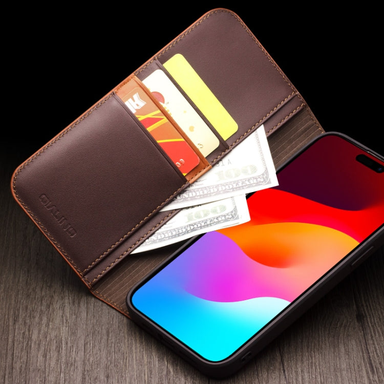 QIALINO Classic Gen2 Genuine Leather Phone Case, For iPhone 15 Pro Max, For iPhone 15 Pro, For iPhone 15 Plus, For iPhone 15