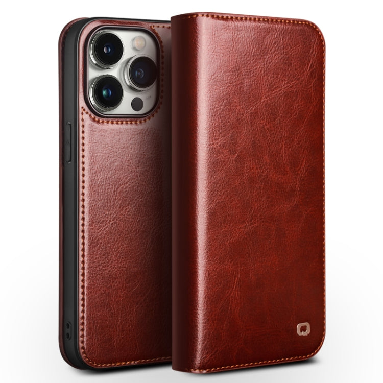 QIALINO Classic Genuine Leather Phone Case, For iPhone 16e, For iPhone 16 Pro Max, For iPhone 16 Pro, For iPhone 16 Plus, For iPhone 16, For iPhone 15 Pro Max, For iPhone 15 Pro, For iPhone 15 Plus, For iPhone 15