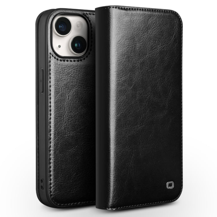 QIALINO Classic Genuine Leather Phone Case, For iPhone 16e, For iPhone 16 Pro Max, For iPhone 16 Pro, For iPhone 16 Plus, For iPhone 16, For iPhone 15 Pro Max, For iPhone 15 Pro, For iPhone 15 Plus, For iPhone 15
