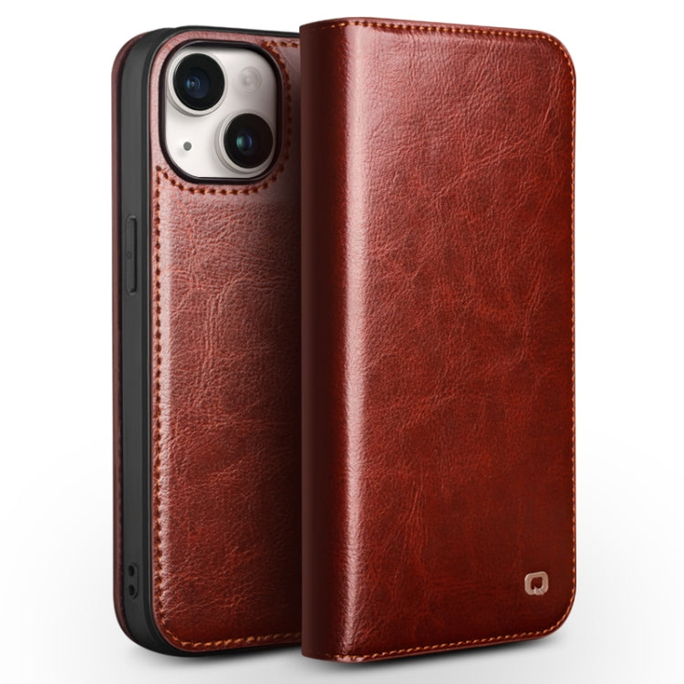 QIALINO Classic Genuine Leather Phone Case, For iPhone 16e, For iPhone 16 Pro Max, For iPhone 16 Pro, For iPhone 16 Plus, For iPhone 16, For iPhone 15 Pro Max, For iPhone 15 Pro, For iPhone 15 Plus, For iPhone 15