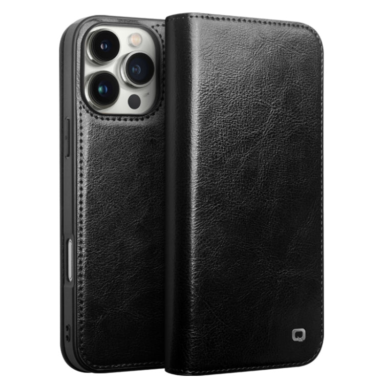 QIALINO Classic Genuine Leather Phone Case, For iPhone 16e, For iPhone 16 Pro Max, For iPhone 16 Pro, For iPhone 16 Plus, For iPhone 16, For iPhone 15 Pro Max, For iPhone 15 Pro, For iPhone 15 Plus, For iPhone 15