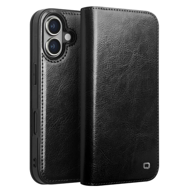 QIALINO Classic Genuine Leather Phone Case, For iPhone 16e, For iPhone 16 Pro Max, For iPhone 16 Pro, For iPhone 16 Plus, For iPhone 16, For iPhone 15 Pro Max, For iPhone 15 Pro, For iPhone 15 Plus, For iPhone 15