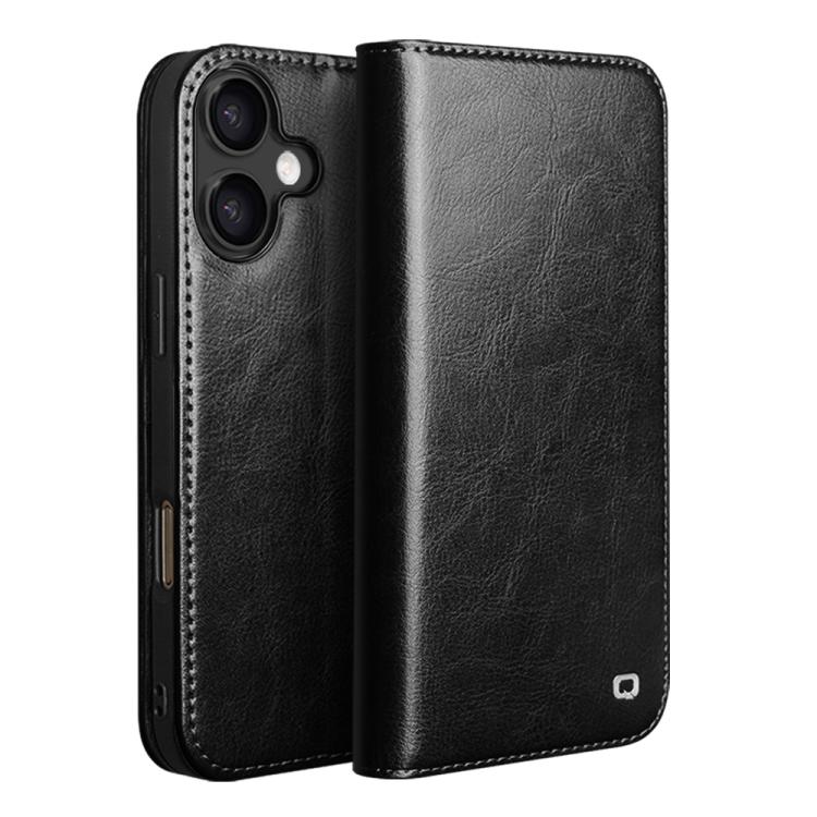 QIALINO Classic Genuine Leather Phone Case, For iPhone 16e, For iPhone 16 Pro Max, For iPhone 16 Pro, For iPhone 16 Plus, For iPhone 16, For iPhone 15 Pro Max, For iPhone 15 Pro, For iPhone 15 Plus, For iPhone 15