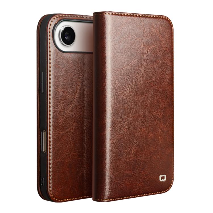 QIALINO Classic Genuine Leather Phone Case, For iPhone 16e, For iPhone 16 Pro Max, For iPhone 16 Pro, For iPhone 16 Plus, For iPhone 16, For iPhone 15 Pro Max, For iPhone 15 Pro, For iPhone 15 Plus, For iPhone 15