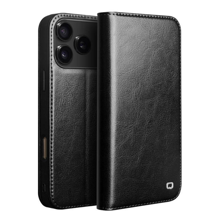 QIALINO Classic Genuine Leather Phone Case, For iPhone 16e, For iPhone 16 Pro Max, For iPhone 16 Pro, For iPhone 16 Plus, For iPhone 16, For iPhone 15 Pro Max, For iPhone 15 Pro, For iPhone 15 Plus, For iPhone 15