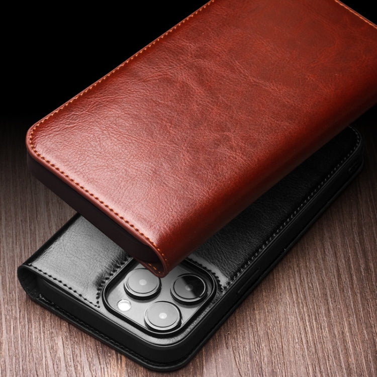 QIALINO Classic Genuine Leather Phone Case, For iPhone 16e, For iPhone 16 Pro Max, For iPhone 16 Pro, For iPhone 16 Plus, For iPhone 16, For iPhone 15 Pro Max, For iPhone 15 Pro, For iPhone 15 Plus, For iPhone 15