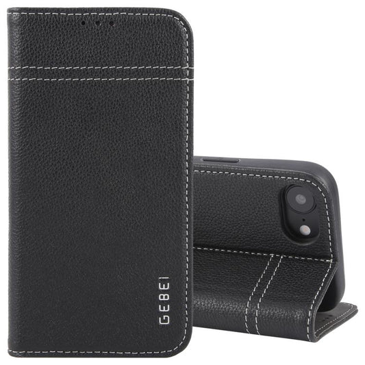 GEBEI Top-grain Horizontal Flip Leather Phone Case, For iPhone 16e, For iPhone 16 Pro Max, For iPhone 16 Pro, For iPhone 16 Plus, For iPhone 16, For iPhone 15 Pro Max