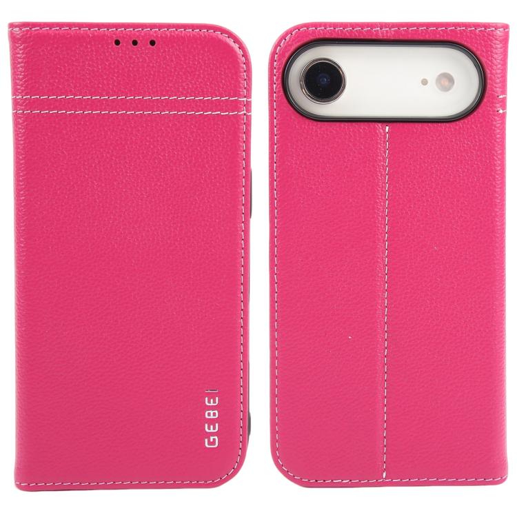 GEBEI Top-grain Horizontal Flip Leather Phone Case, For iPhone 16e, For iPhone 16 Pro Max, For iPhone 16 Pro, For iPhone 16 Plus, For iPhone 16, For iPhone 15 Pro Max
