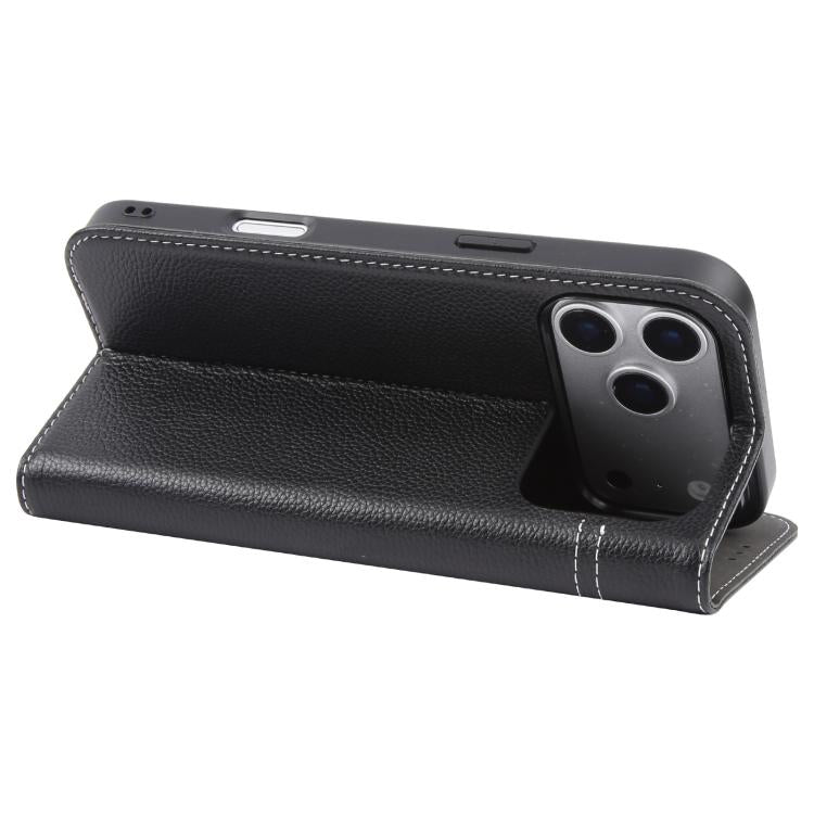 GEBEI Top-grain Horizontal Flip Leather Phone Case, For iPhone 16e, For iPhone 16 Pro Max, For iPhone 16 Pro, For iPhone 16 Plus, For iPhone 16, For iPhone 15 Pro Max