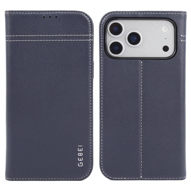 GEBEI Top-grain Horizontal Flip Leather Phone Case, For iPhone 16e, For iPhone 16 Pro Max, For iPhone 16 Pro, For iPhone 16 Plus, For iPhone 16, For iPhone 15 Pro Max
