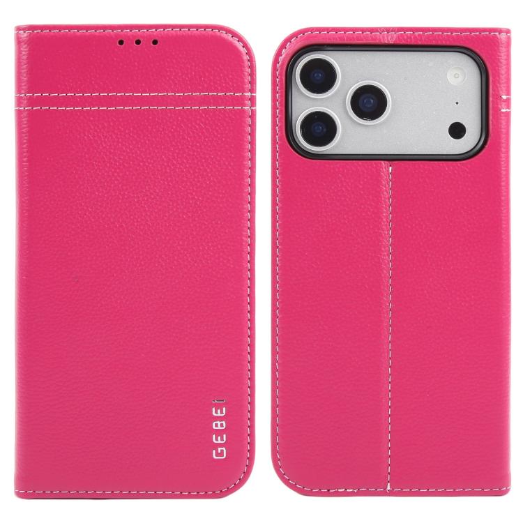 GEBEI Top-grain Horizontal Flip Leather Phone Case, For iPhone 16e, For iPhone 16 Pro Max, For iPhone 16 Pro, For iPhone 16 Plus, For iPhone 16, For iPhone 15 Pro Max