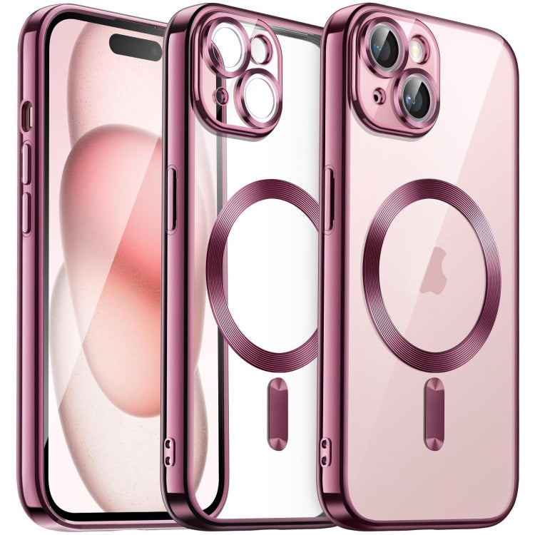 Transparent Electroplated Magsafe Magnetic TPU Phone Case, For iPhone 15 Pro, For iPhone 15, For iPhone 15 Plus, For iPhone 14 Plus