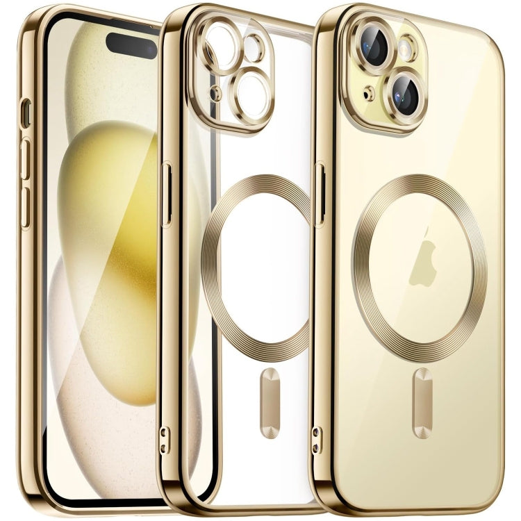 Transparent Electroplated Magsafe Magnetic TPU Phone Case, For iPhone 15 Pro, For iPhone 15, For iPhone 15 Plus, For iPhone 14 Plus