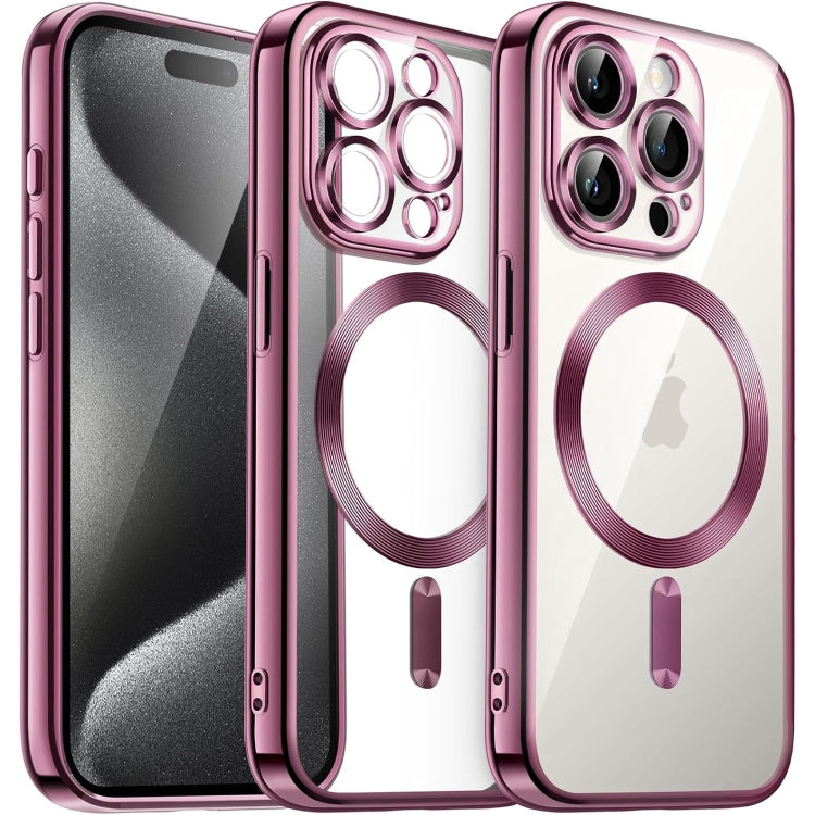 Transparent Electroplated Magsafe Magnetic TPU Phone Case, For iPhone 15 Pro, For iPhone 15, For iPhone 15 Plus, For iPhone 14 Plus