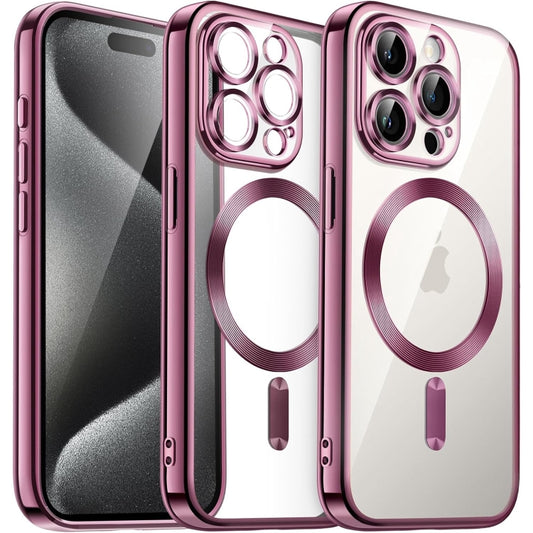 Transparent Electroplated Magsafe Magnetic TPU Phone Case, For iPhone 15 Pro, For iPhone 15, For iPhone 15 Plus, For iPhone 14 Plus
