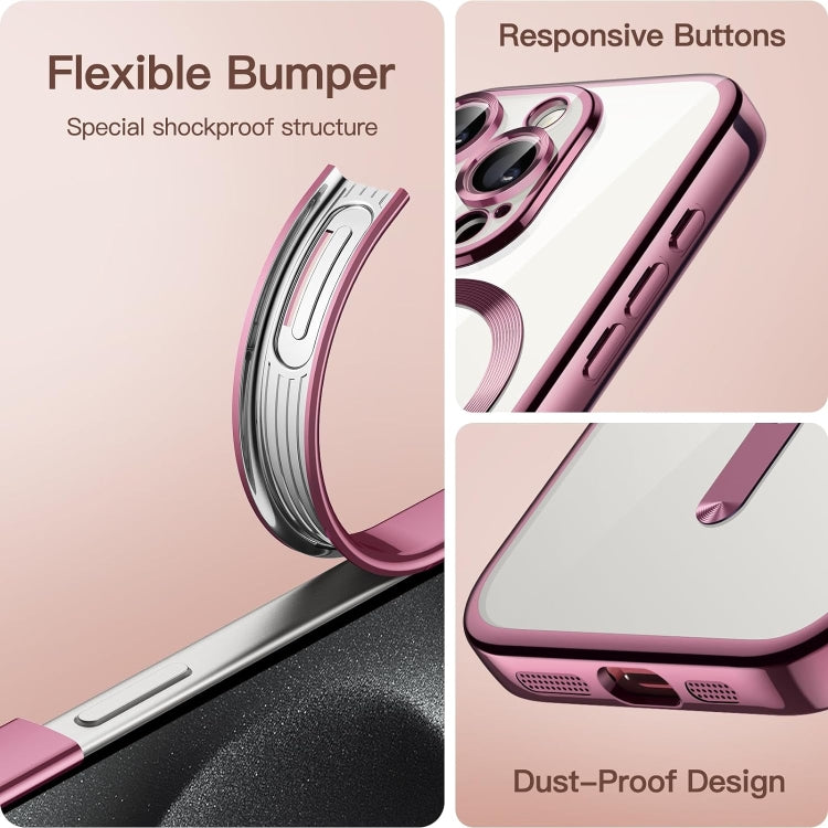 Transparent Electroplated Magsafe Magnetic TPU Phone Case, For iPhone 15 Pro, For iPhone 15, For iPhone 15 Plus, For iPhone 14 Plus