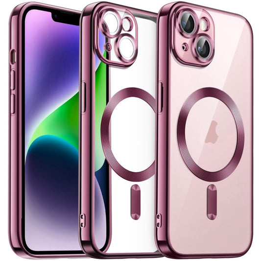 Transparent Electroplated Magsafe Magnetic TPU Phone Case, For iPhone 14, For iPhone 14 Pro, For iPhone 14 Pro Max