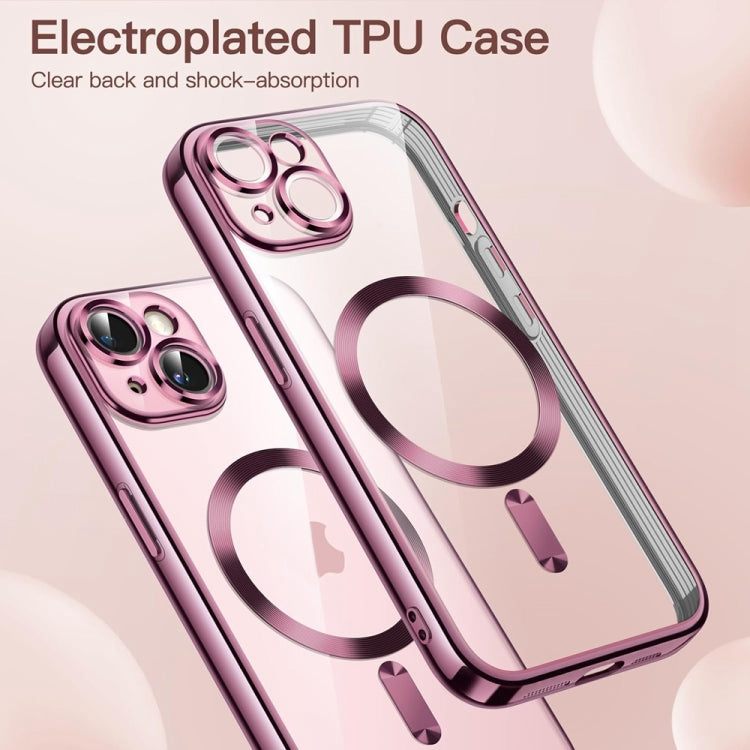 Transparent Electroplated Magsafe Magnetic TPU Phone Case, For iPhone 14, For iPhone 14 Pro, For iPhone 14 Pro Max