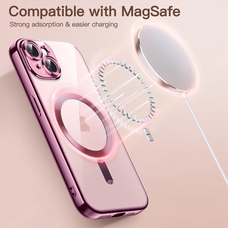 Transparent Electroplated Magsafe Magnetic TPU Phone Case, For iPhone 14, For iPhone 14 Pro, For iPhone 14 Pro Max
