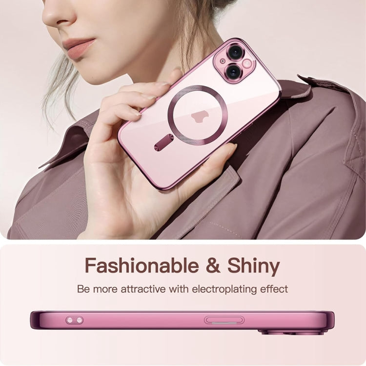 Transparent Electroplated Magsafe Magnetic TPU Phone Case, For iPhone 14, For iPhone 14 Pro, For iPhone 14 Pro Max