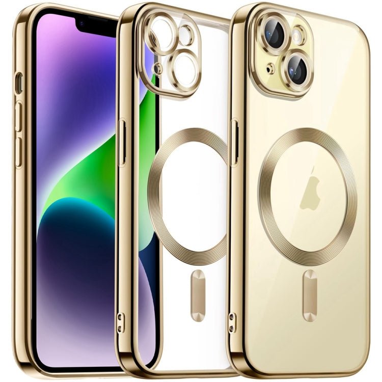 Transparent Electroplated Magsafe Magnetic TPU Phone Case, For iPhone 14, For iPhone 14 Pro, For iPhone 14 Pro Max