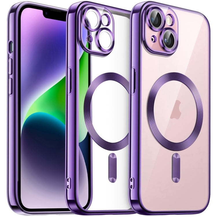 Transparent Electroplated Magsafe Magnetic TPU Phone Case, For iPhone 15 Pro, For iPhone 15, For iPhone 15 Plus, For iPhone 14 Plus