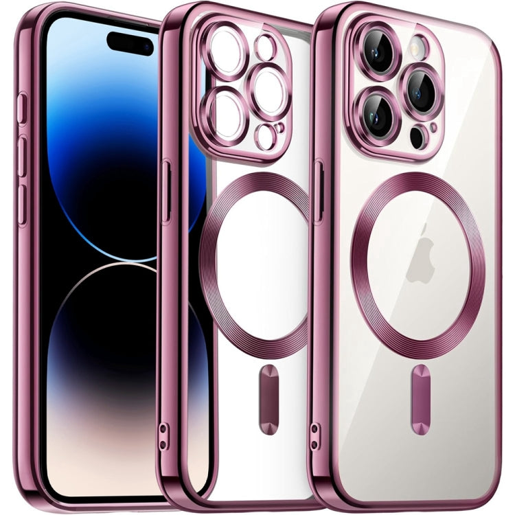 Transparent Electroplated Magsafe Magnetic TPU Phone Case, For iPhone 14, For iPhone 14 Pro, For iPhone 14 Pro Max