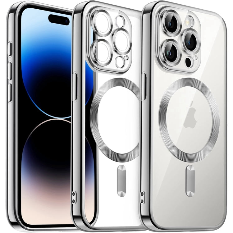 Transparent Electroplated Magsafe Magnetic TPU Phone Case, For iPhone 14, For iPhone 14 Pro, For iPhone 14 Pro Max