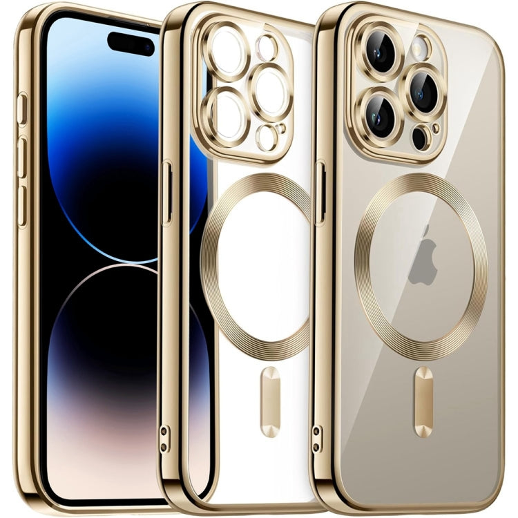 Transparent Electroplated Magsafe Magnetic TPU Phone Case, For iPhone 14, For iPhone 14 Pro, For iPhone 14 Pro Max